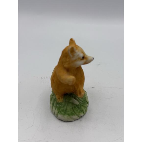 Vintage Homco Ceramic Raccoon Figurine – Woodland Animal on Leaf Base – 3.5” - Picture 2 of 6